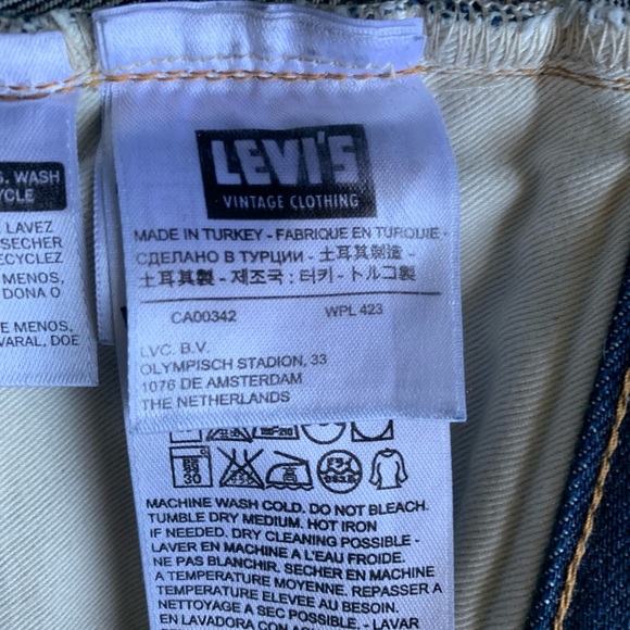 Men’s Levi’s LVC 505 - 0217 straight leg raw Selvedge Jeans Sz 32x32 - Picture 5 of 8